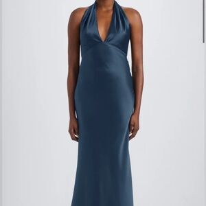 Amsale samile dress in petrol